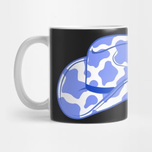 Blue Cow Print Cowboy Hat Mug